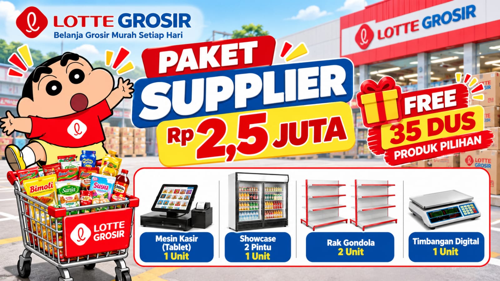 Paket Supplier Lotte Grosir Rp 2,5 Juta