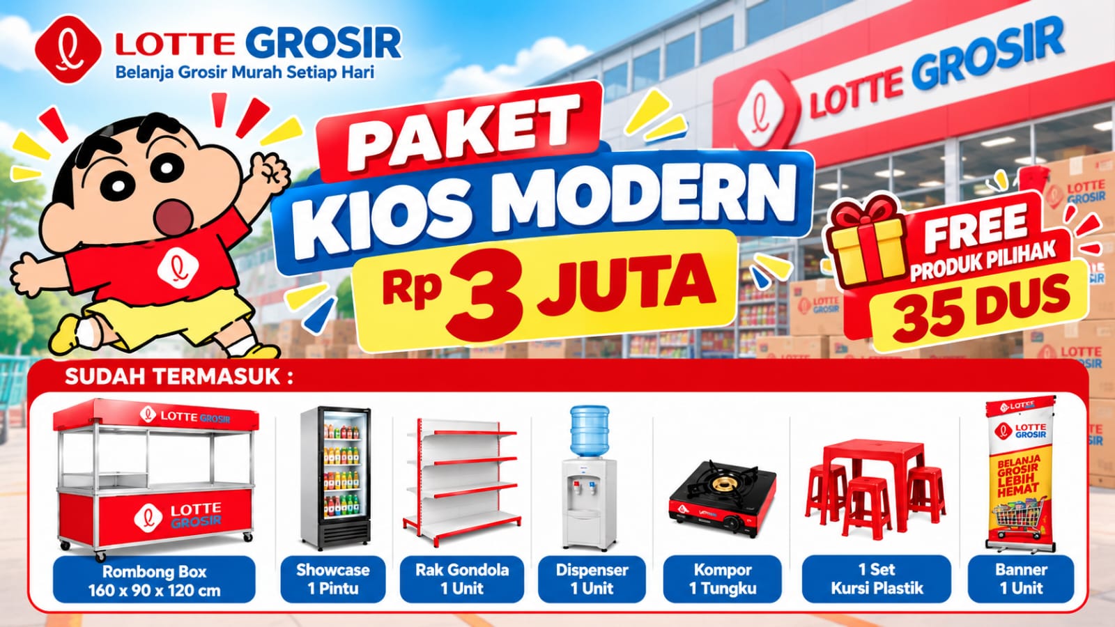 Paket Kios Modern Lotte Grosir Rp 3 Juta