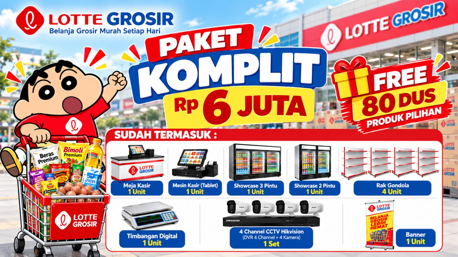 Paket Komplit Lotte Grosir Rp 6 Juta